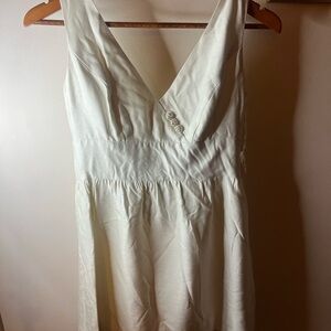 V-Neck Mini Dress in Off-White